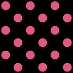 Polka Dots - Dark Pink on Black