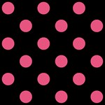 Polka Dots - Dark Pink on Black