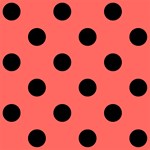 Polka Dots - Black on Pastel Red