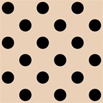 Polka Dots - Black on Pastel Brown