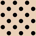 Polka Dots - Black on Pastel Brown