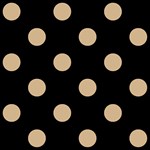 Polka Dots - Tan Brown on Black