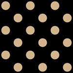 Polka Dots - Tan Brown on Black