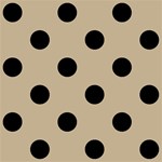 Polka Dots - Black on Khaki Brown