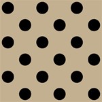 Polka Dots - Black on Khaki Brown