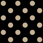 Polka Dots - Khaki Brown on Black