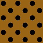 Polka Dots - Black on Golden Brown