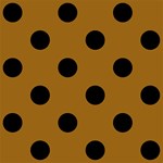 Polka Dots - Black on Golden Brown