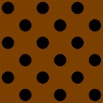 Polka Dots - Black on Chocolate Brown