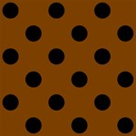 Polka Dots - Black on Chocolate Brown