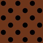 Polka Dots - Black on Auburn Brown