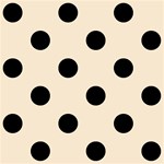 Polka Dots - Black on Champagne Orange