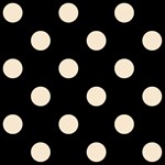 Polka Dots - Champagne Orange on Black