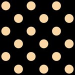 Polka Dots - Sunset Orange on Black