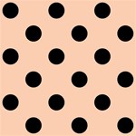 Polka Dots - Black on Apricot Orange