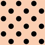 Polka Dots - Black on Apricot Orange