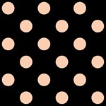 Polka Dots - Apricot Orange on Black