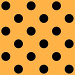 Polka Dots - Black on Pastel Orange