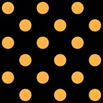 Polka Dots - Pastel Orange on Black