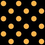 Polka Dots - Pastel Orange on Black