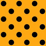 Polka Dots - Black on Dark Tangerine Orange