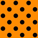 Polka Dots - Black on Dark Orange