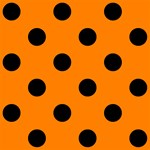 Polka Dots - Black on Orange