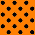 Polka Dots - Black on Orange