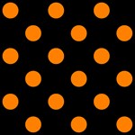 Polka Dots - Orange on Black