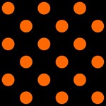 Polka Dots - Safety Orange on Black