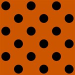 Polka Dots - Black on Burnt Orange