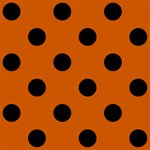 Polka Dots - Black on Burnt Orange