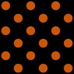 Polka Dots - Burnt Orange on Black