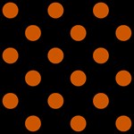 Polka Dots - Burnt Orange on Black