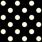 Polka Dots - Cornsilk Yellow on Black