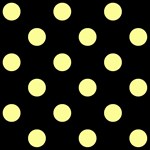 Polka Dots - Pastel Yellow on Black