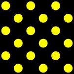 Polka Dots - Yellow on Black