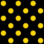 Polka Dots - Gold Yellow on Black