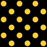Polka Dots - Banana Yellow on Black