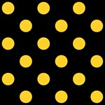 Polka Dots - Banana Yellow on Black