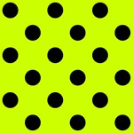 Polka Dots - Black on Fluorescent Yellow