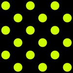 Polka Dots - Fluorescent Yellow on Black