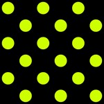 Polka Dots - Fluorescent Yellow on Black