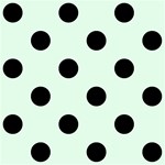 Polka Dots - Black on Pale Green