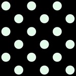 Polka Dots - Pale Green on Black
