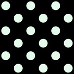 Polka Dots - Pale Green on Black