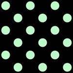 Polka Dots - Mint Green on Black