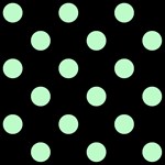 Polka Dots - Mint Green on Black