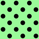 Polka Dots - Black on Light Green