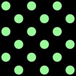 Polka Dots - Light Green on Black